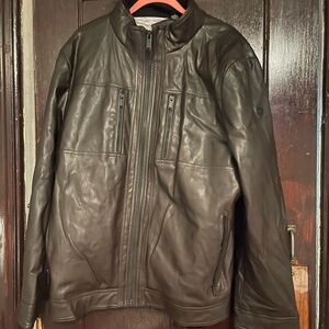 Calvin Klein Brown Lightweight Leather Jacket